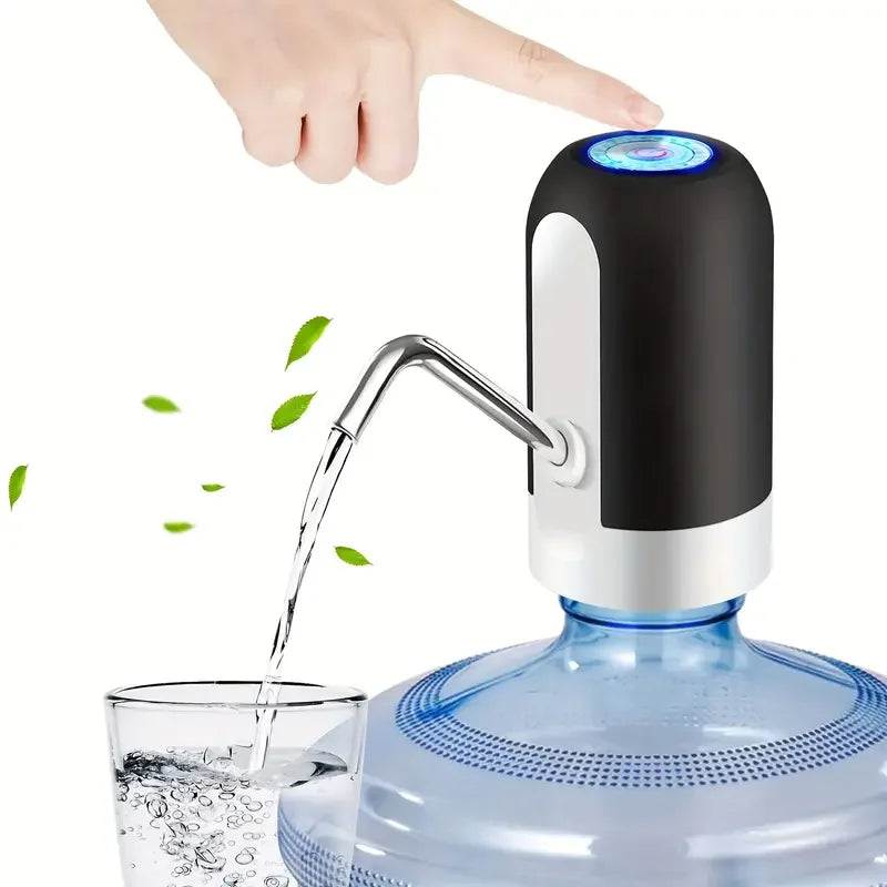 1Pc USB Rechargeable Electric Water Bottle Pump Automatic Drinking Water Dispenser with Power Switch Portable for Camping