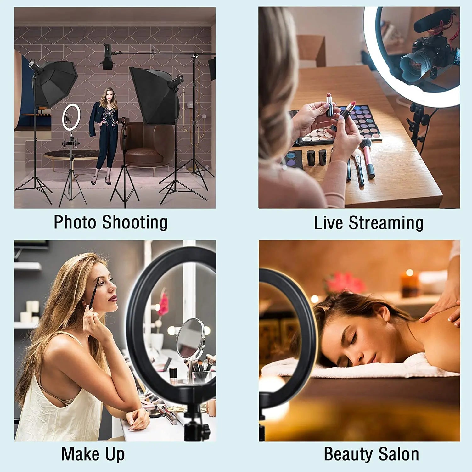 LED Selfie Ring Lighting Photographic Selfie Ring Lamp USB Remote Fill light With Tripods Stand Holder For Video Live Recording