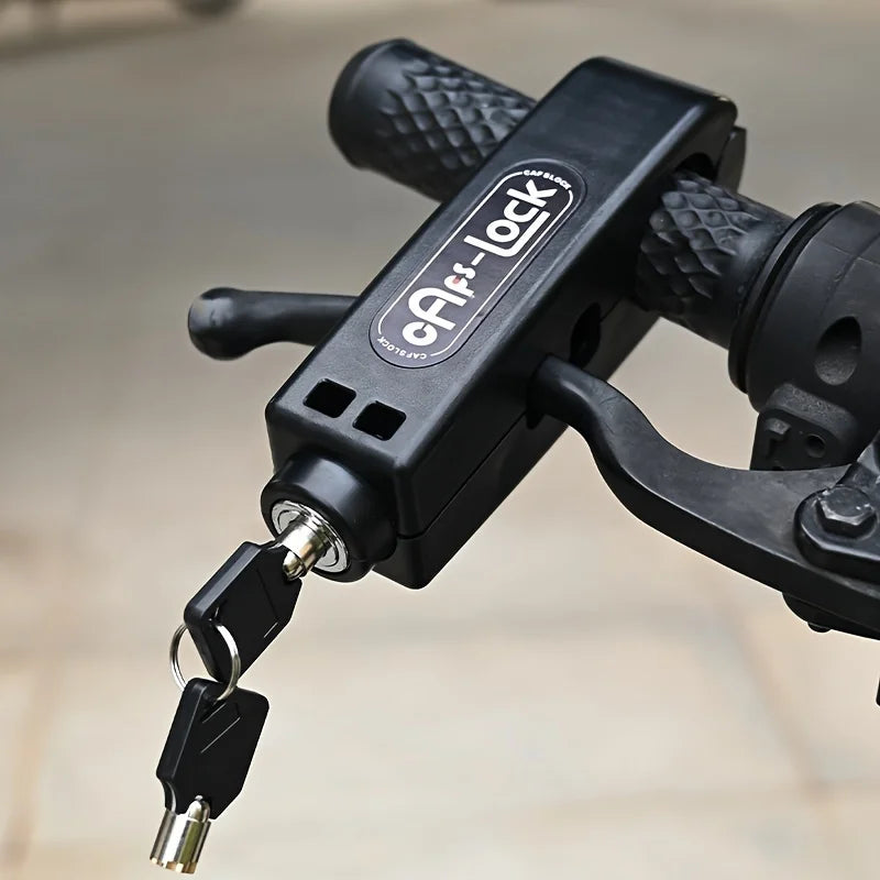 Motorcycle Lock, Universal Motorcycle Handlebar Lock with 2 Keys and Washers, Front Brake and Clutch Lock for Anti-Theft and Anti-Pry, Grip Lock for Bicycles, Mountain Bikes, Dirt Bikes, Etc