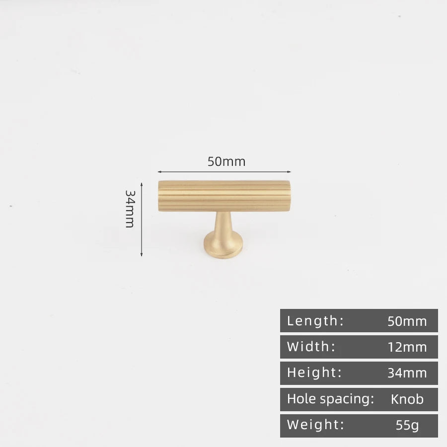 KEDLO Solid brass brushed brass long handle kitchen cabinet antique brass Pull drawer T-handle
