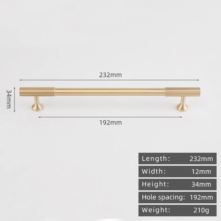 KEDLO Solid brass brushed brass long handle kitchen cabinet antique brass Pull drawer T-handle