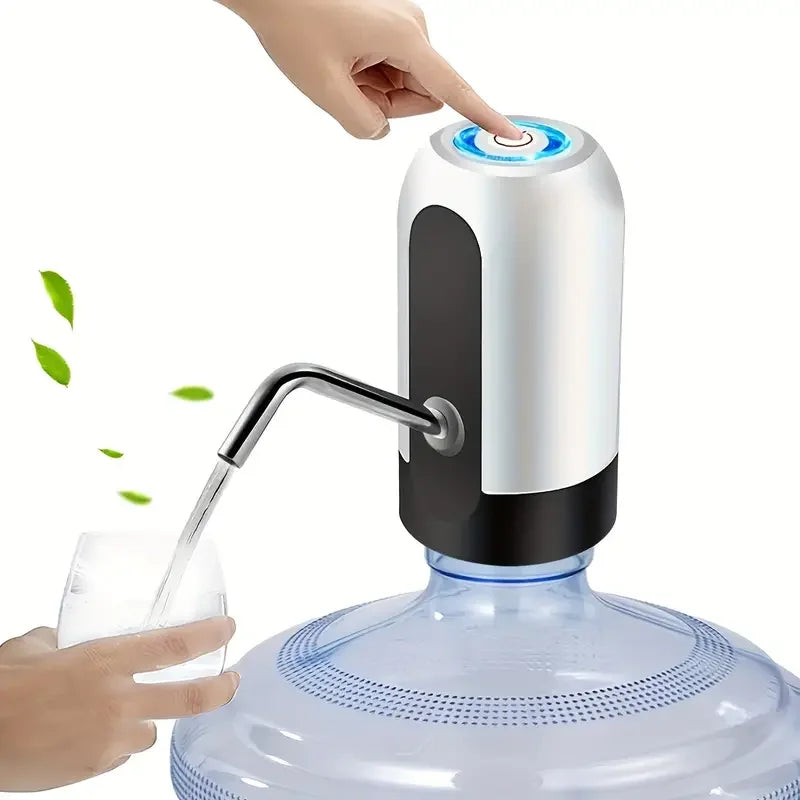 1Pc USB Rechargeable Electric Water Bottle Pump Automatic Drinking Water Dispenser with Power Switch Portable for Camping