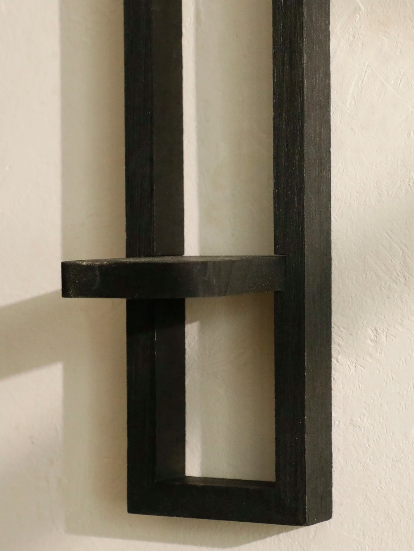 Black Wooden Wall Mounted Candle Holders Rustic Display Stands Decorative Sconces Shelves for Living Room, Bedroom & Home Decor