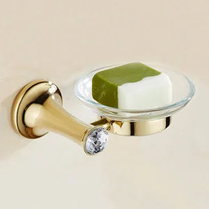 Stainless Steel Gold Plated Bathroom Hardware Set Towel Rack Toilet Paper Holder Towel Bar Hook Bathroom Accessories Set