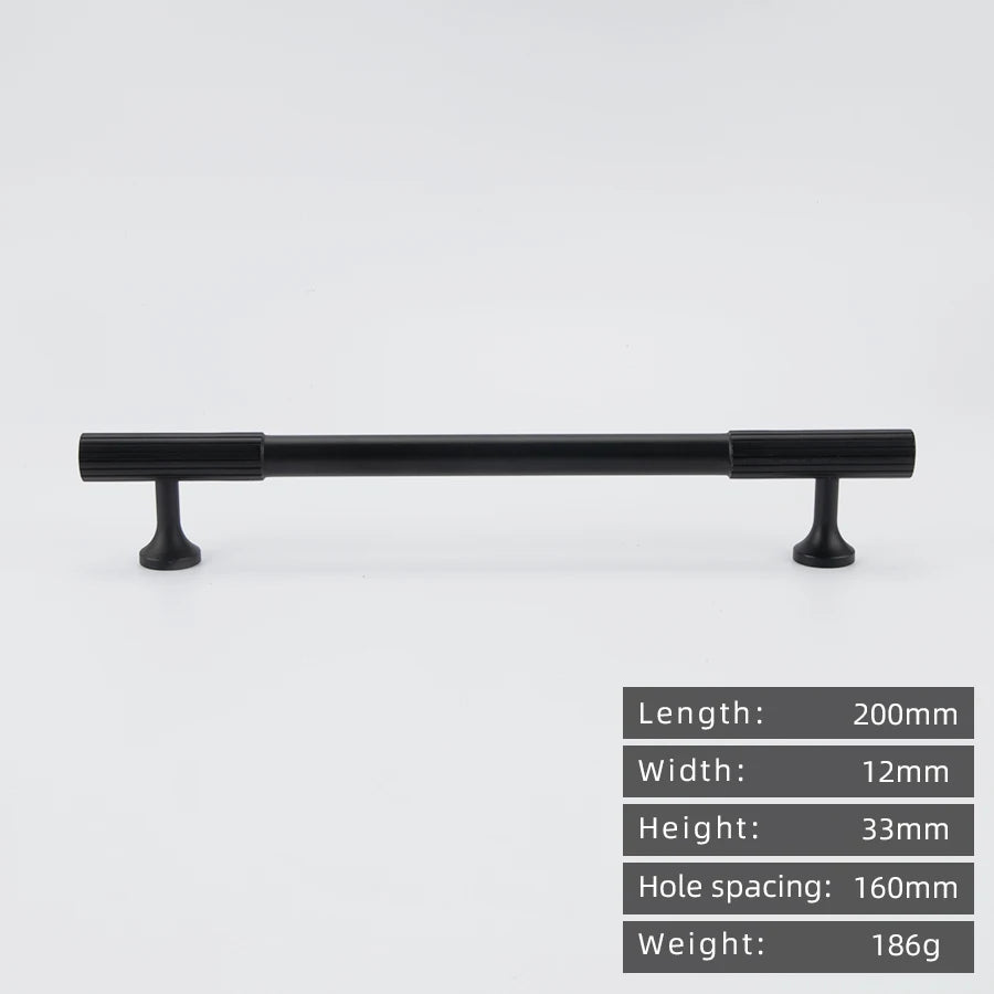KEDLO Solid brass brushed brass long handle kitchen cabinet antique brass Pull drawer T-handle