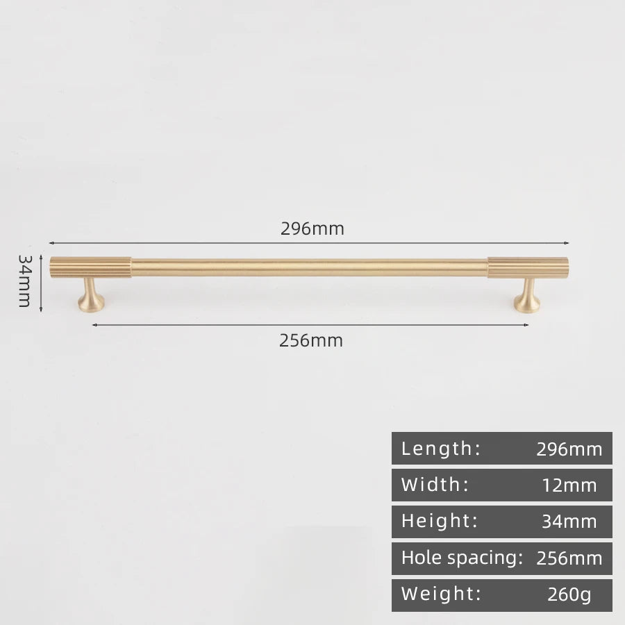 KEDLO Solid brass brushed brass long handle kitchen cabinet antique brass Pull drawer T-handle