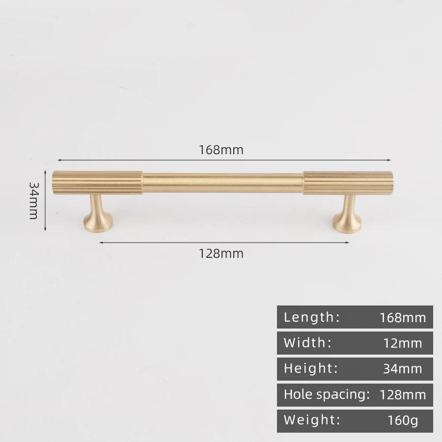 KEDLO Solid brass brushed brass long handle kitchen cabinet antique brass Pull drawer T-handle