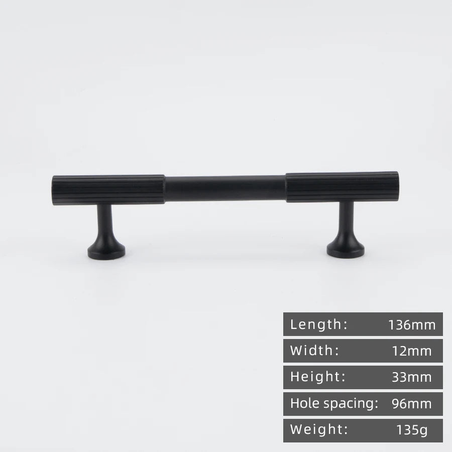 KEDLO Solid brass brushed brass long handle kitchen cabinet antique brass Pull drawer T-handle