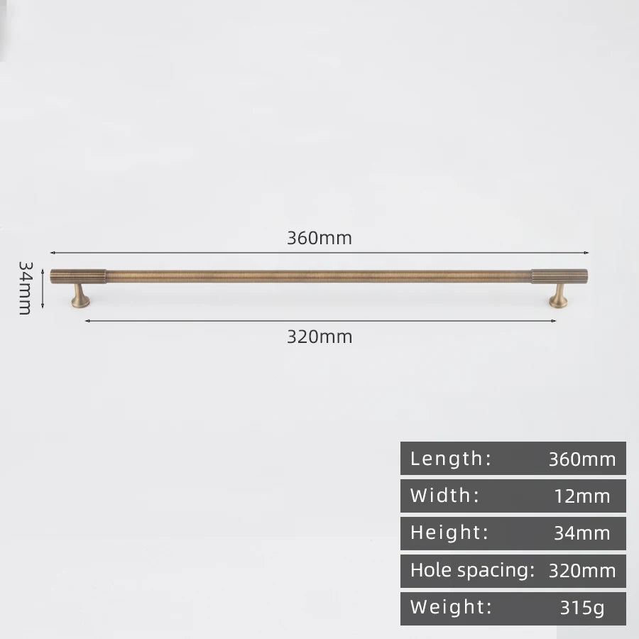 KEDLO Solid brass brushed brass long handle kitchen cabinet antique brass Pull drawer T-handle