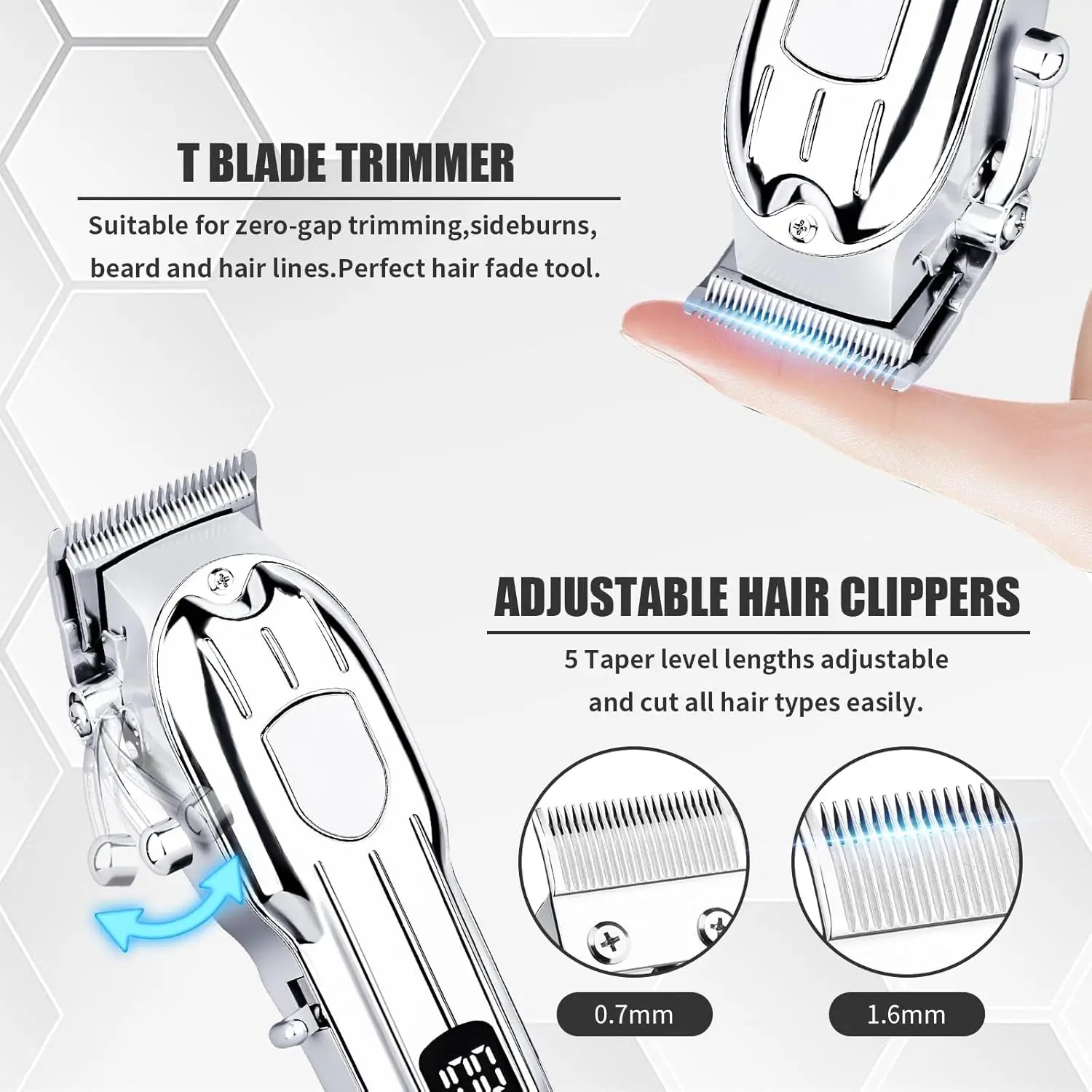 Hair Clipper for Men Beard Trimmer Professional Electric Hair Clipper Set Cordless Hair Trimmer for Family,Gifts for Men