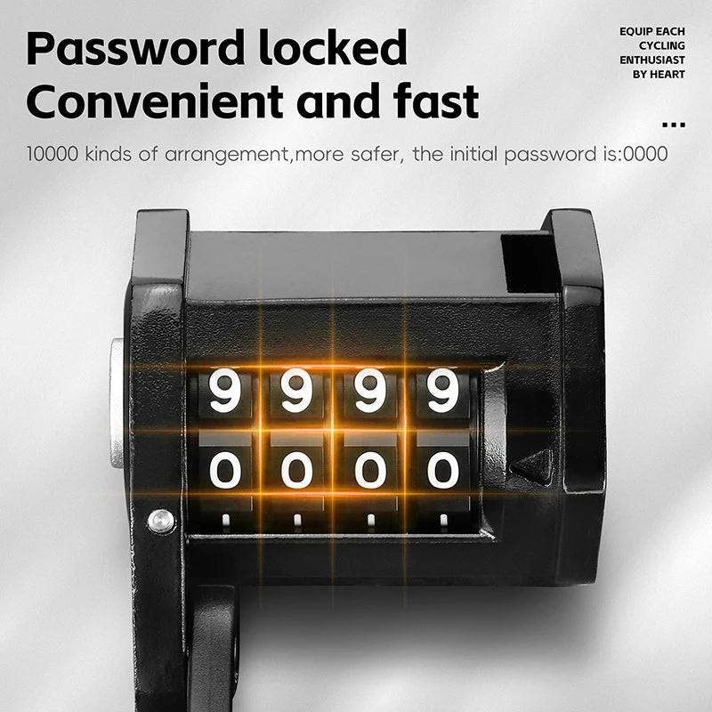 WEST BIKING Bike Foldable Password Lock Anti-theft E-Bike Chain MTB Padlock Motorcycle Safety Portable Locks Bicycle Accessories