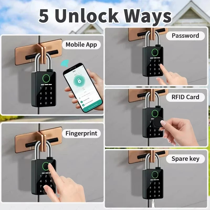 Waterproof Padlock Electronic Lock Keyless Unlock Heavy duty Padlock for home house Warehouse garage
