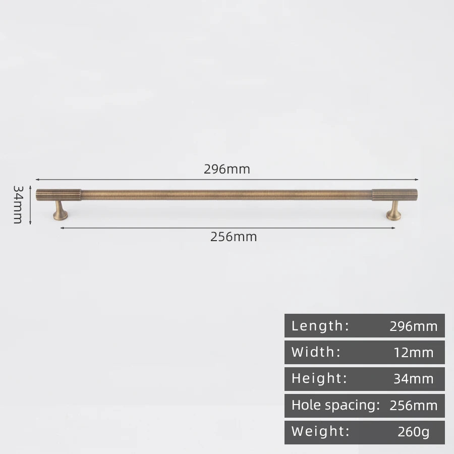 KEDLO Solid brass brushed brass long handle kitchen cabinet antique brass Pull drawer T-handle
